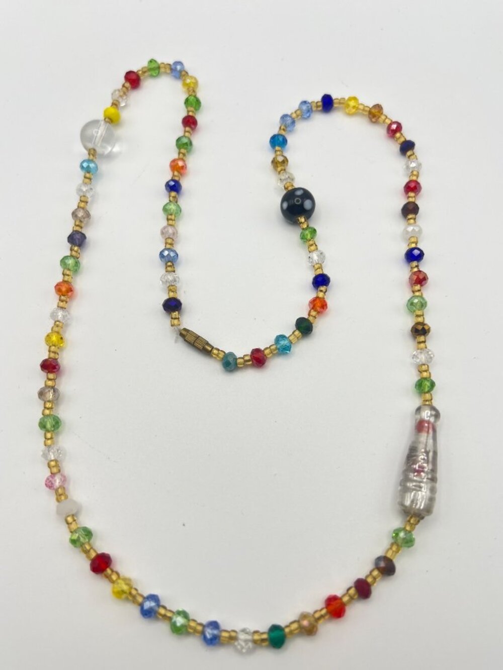 Lot Of 3 Glass Clay Bead Necklaces Multicolor 27" Handmade Boho Festival Layer - Picture 4 of 16